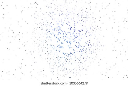 Dark BLUE vector banner with circles, spheres. Abstract spots. Background of Art bubbles in halftone style with colored gradient.