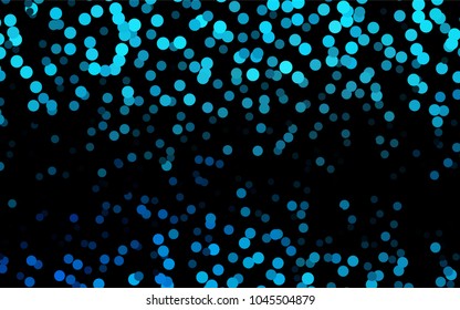 Dark BLUE vector banner with circles, spheres. Abstract spots. Background of Art bubbles in halftone style with colored gradient.