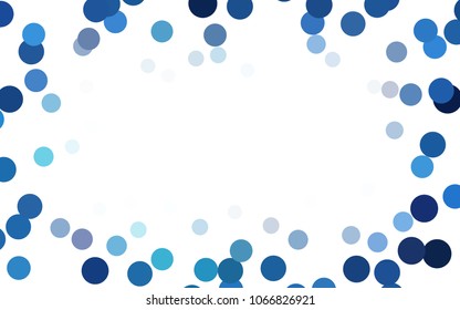 Dark BLUE vector banner with circles, spheres. Abstract spots. Background of Art bubbles in halftone style with colored gradient.