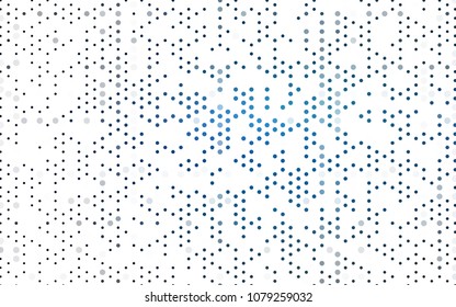 Dark BLUE vector banner with circles, spheres. Abstract spots. Background of Art bubbles in halftone style with colored gradient.