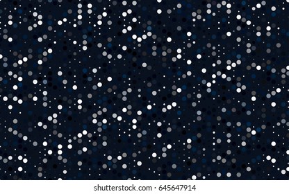 Dark BLUE vector banner with circles, spheres. Abstract spots. Background of Art bubbles in halftone style with colored gradient.