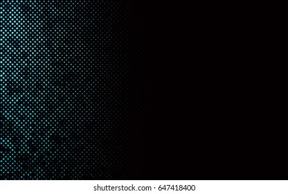 Dark BLUE vector banner with circles, spheres. Abstract spots. Background of Art bubbles in halftone style with colored gradient.