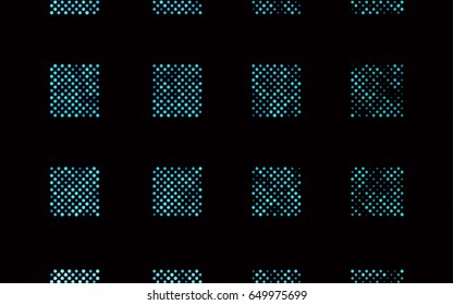 Dark BLUE vector banner with circles, spheres. Abstract spots. Background of Art bubbles in halftone style with colored gradient.