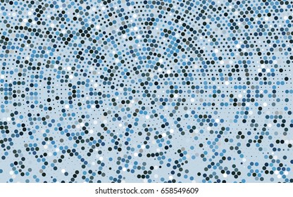 Dark BLUE vector banner with circles, spheres. Abstract spots. Background of Art bubbles in halftone style with colored gradient.