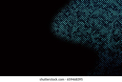 Dark BLUE vector banner with circles, spheres. Abstract spots. Background of Art bubbles in halftone style with colored gradient.