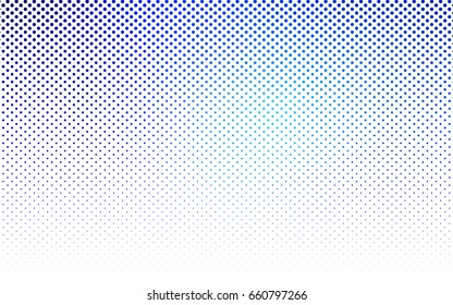 Dark BLUE vector banner with circles, spheres. Abstract spots. Background of Art bubbles in halftone style with colored gradient.