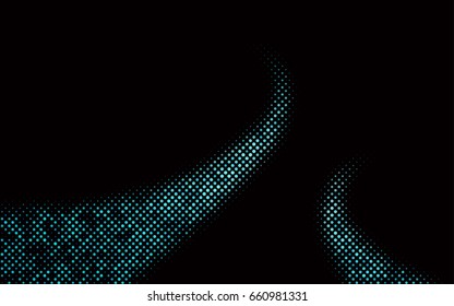 Dark BLUE vector banner with circles, spheres. Abstract spots. Background of Art bubbles in halftone style with colored gradient.