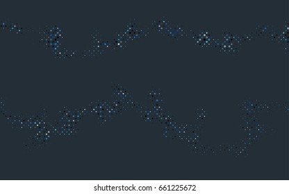 Dark BLUE vector banner with circles, spheres. Abstract spots. Background of Art bubbles in halftone style with colored gradient.