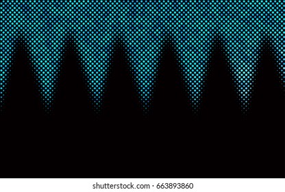 Dark BLUE vector banner with circles, spheres. Abstract spots. Background of Art bubbles in halftone style with colored gradient.
