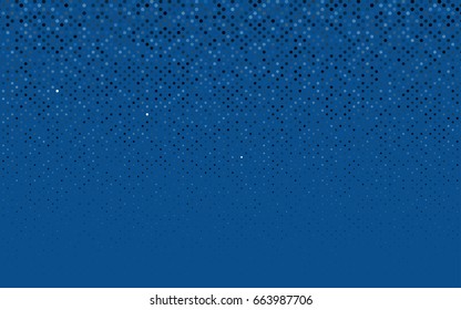 Dark BLUE vector banner with circles, spheres. Abstract spots. Background of Art bubbles in halftone style with colored gradient.