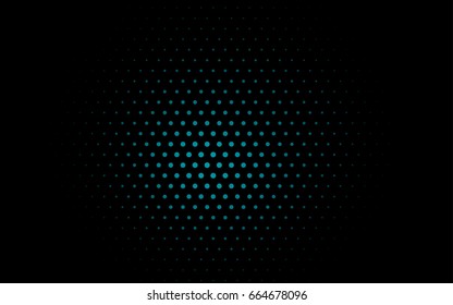 Dark BLUE vector banner with circles, spheres. Abstract spots. Background of Art bubbles in halftone style with colored gradient.