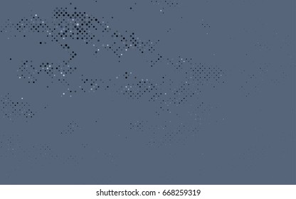 Dark BLUE vector banner with circles, spheres. Abstract spots. Background of Art bubbles in halftone style with colored gradient.