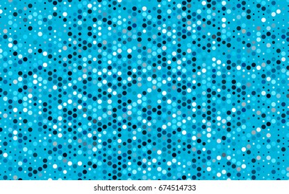 Dark BLUE vector banner with circles, spheres. Abstract spots. Background of Art bubbles in halftone style with colored gradient.