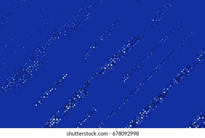 Dark BLUE vector banner with circles, spheres. Abstract spots. Background of Art bubbles in halftone style with colored gradient.