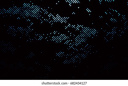 Dark BLUE vector banner with circles, spheres. Abstract spots. Background of Art bubbles in halftone style with colored gradient.