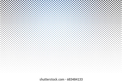 Dark BLUE vector banner with circles, spheres. Abstract spots. Background of Art bubbles in halftone style with colored gradient.