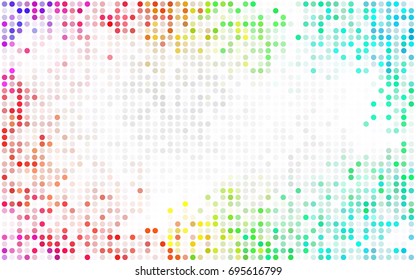 Dark BLUE vector banner with circles, spheres. Abstract spots. Background of Art bubbles in halftone style with colored gradient.