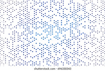 Dark BLUE vector banner with circles, spheres. Abstract spots. Background of Art bubbles in halftone style with colored gradient.