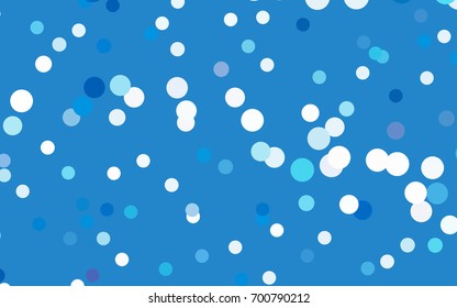 Dark BLUE vector banner with circles, spheres. Abstract spots. Background of Art bubbles in halftone style with colored gradient.