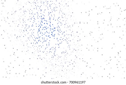 Dark BLUE vector banner with circles, spheres. Abstract spots. Background of Art bubbles in halftone style with colored gradient.