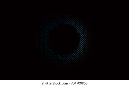Dark BLUE vector banner with circles, spheres. Abstract spots. Background of Art bubbles in halftone style with colored gradient.