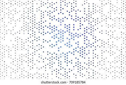 Dark BLUE vector banner with circles, spheres. Abstract spots. Background of Art bubbles in halftone style with colored gradient.