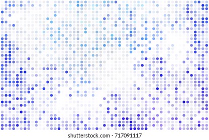Dark BLUE vector banner with circles, spheres. Abstract spots. Background of Art bubbles in halftone style with colored gradient.
