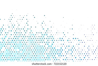 Dark BLUE vector banner with circles, spheres. Abstract spots. Background of Art bubbles in halftone style with colored gradient.