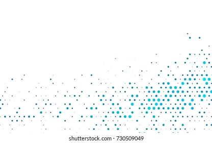 Dark BLUE vector banner with circles, spheres. Abstract spots. Background of Art bubbles in halftone style with colored gradient.