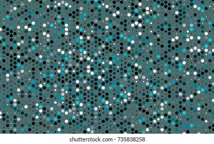 Dark BLUE vector banner with circles, spheres. Abstract spots. Background of Art bubbles in halftone style with colored gradient.