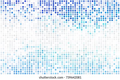 Dark BLUE vector banner with circles, spheres. Abstract spots. Background of Art bubbles in halftone style with colored gradient.