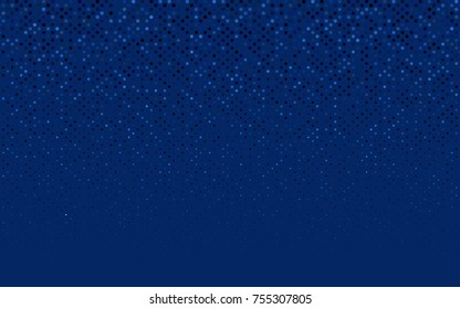 Dark BLUE vector banner with circles, spheres. Abstract spots. Background of Art bubbles in halftone style with colored gradient.