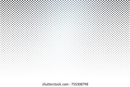 Dark BLUE vector banner with circles, spheres. Abstract spots. Background of Art bubbles in halftone style with colored gradient.