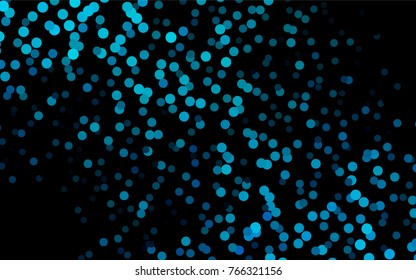 Dark BLUE vector banner with circles, spheres. Abstract spots. Background of Art bubbles in halftone style with colored gradient.