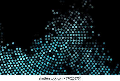 Dark BLUE vector banner with circles, spheres. Abstract spots. Background of Art bubbles in halftone style with colored gradient.