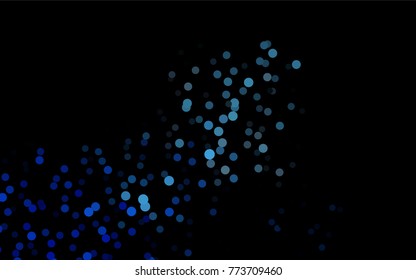 Dark BLUE vector banner with circles, spheres. Abstract spots. Background of Art bubbles in halftone style with colored gradient.