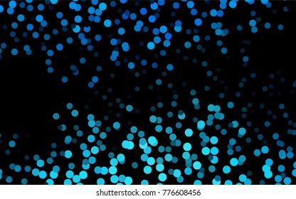 Dark BLUE vector banner with circles, spheres. Abstract spots. Background of Art bubbles in halftone style with colored gradient.