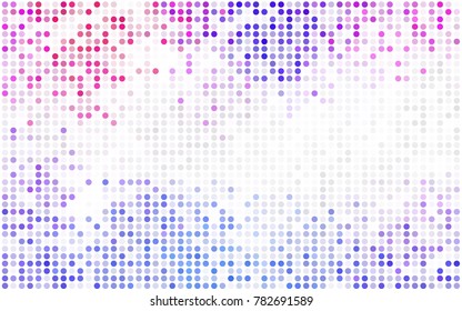 Dark BLUE vector banner with circles, spheres. Abstract spots. Background of Art bubbles in halftone style with colored gradient.