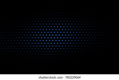 Dark BLUE vector banner with circles, spheres. Abstract spots. Background of Art bubbles in halftone style with colored gradient.