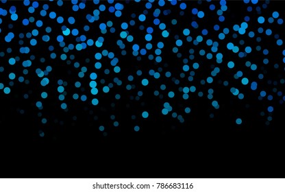 Dark BLUE vector banner with circles, spheres. Abstract spots. Background of Art bubbles in halftone style with colored gradient.