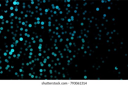 Dark BLUE vector banner with circles, spheres. Abstract spots. Background of Art bubbles in halftone style with colored gradient.