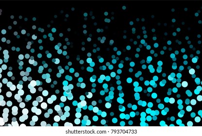 Dark BLUE vector banner with circles, spheres. Abstract spots. Background of Art bubbles in halftone style with colored gradient.
