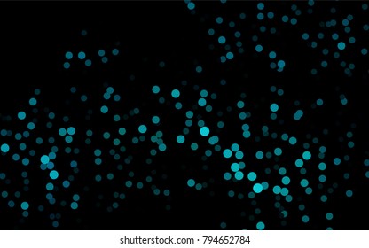 Dark BLUE vector banner with circles, spheres. Abstract spots. Background of Art bubbles in halftone style with colored gradient.
