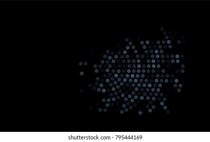 Dark BLUE vector banner with circles, spheres. Abstract spots. Background of Art bubbles in halftone style with colored gradient.