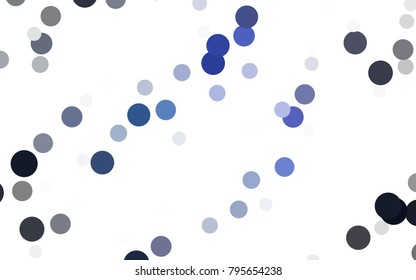 Dark BLUE vector banner with circles, spheres. Abstract spots. Background of Art bubbles in halftone style with colored gradient.