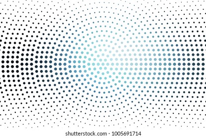 DARK BLUE vector banner set of circles, spheres. Donuts Background. Creative Design Templates. Technology halftone illustration.