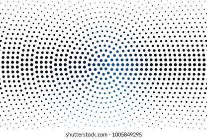 DARK BLUE vector banner set of circles, spheres. Donuts Background. Creative Design Templates. Technology halftone illustration.