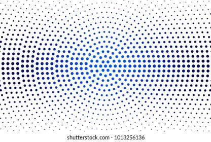 DARK BLUE vector banner set of circles, spheres. Donuts Background. Creative Design Templates. Technology halftone illustration.