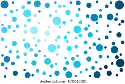 DARK BLUE vector banner set of circles, spheres. Donuts Background. Creative Design Templates. Technology halftone illustration.