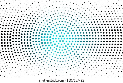 DARK BLUE vector banner set of circles, spheres. Donuts Background. Creative Design Templates. Technology halftone illustration.